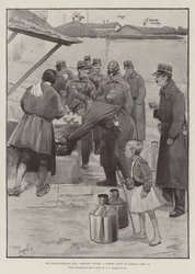 Řecko-turecká válka, ranní káva, pouliční scéna v Larisse, 19. duben